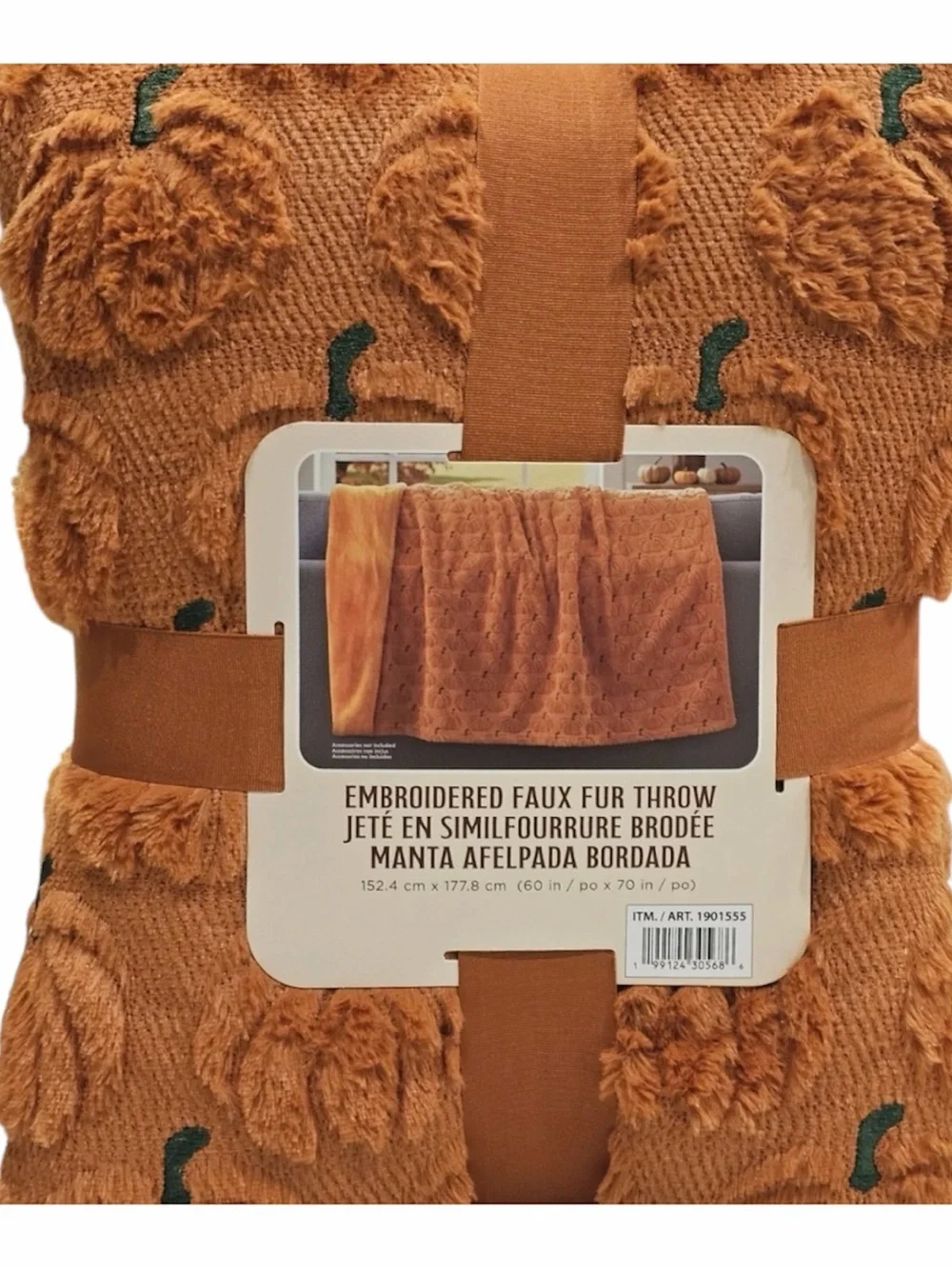 NWT Viral Costco Halloween Faux Fur Throw Blankets Lot of 3 Ghost Cat Pumpkin